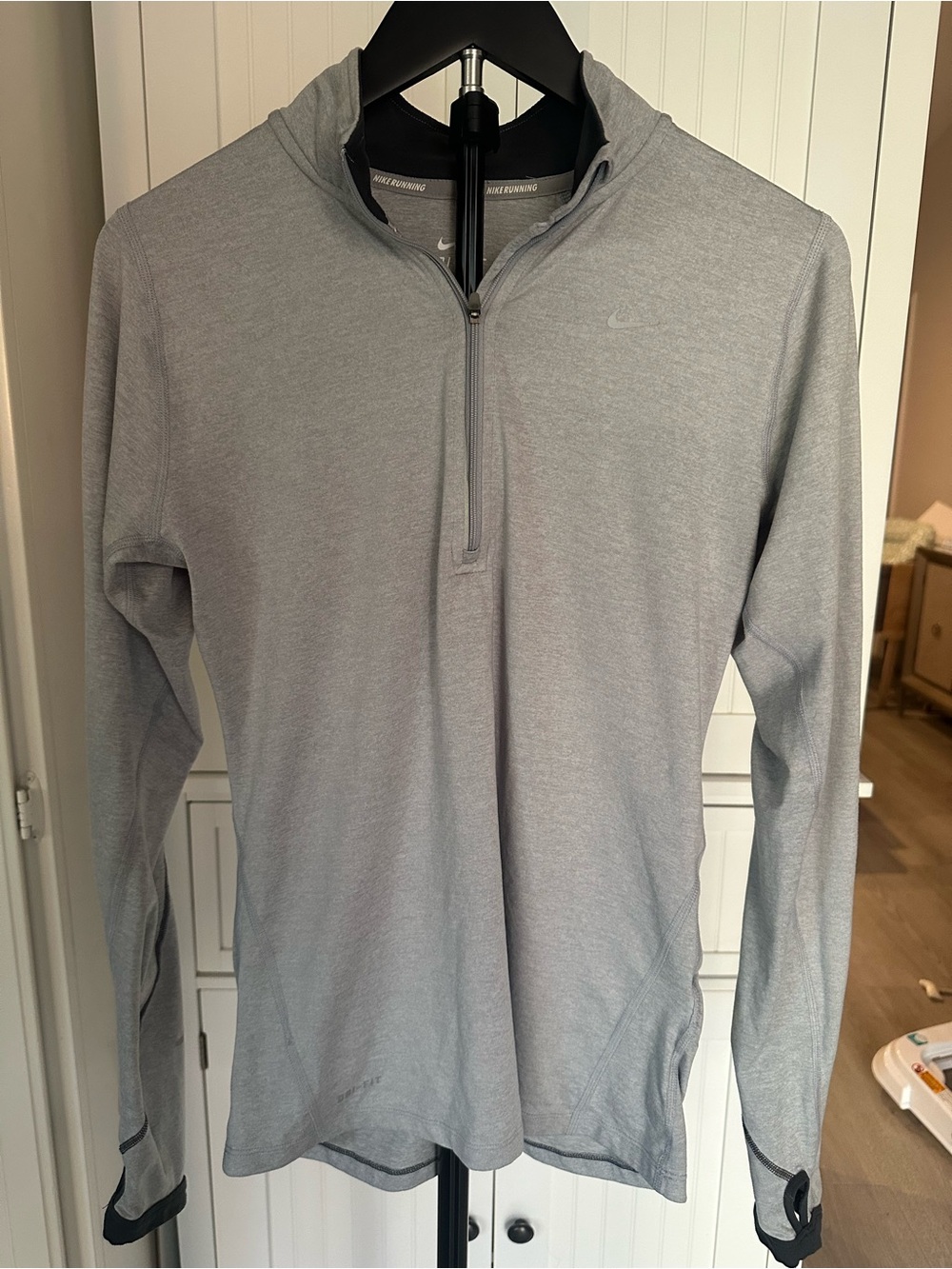 Nike Light Gray Quarter-Zip Performance Sweater